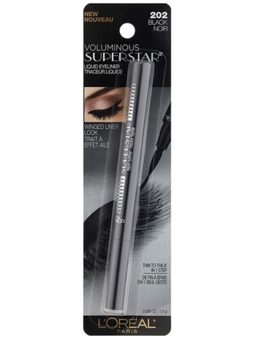 NEW L'Oreal Paris Voluminous Superstar Liquid Eyeliner Pen in 202 Black (Sealed)